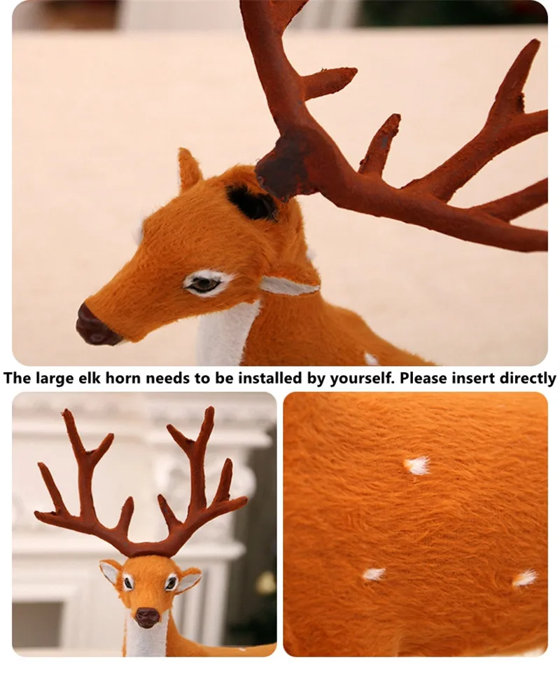 Милый подарок 3 размера Рождество олень украшение плюшевый пушистый домашний