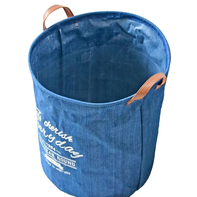 Новая синяя джинсовая корзина для белья пикника хранения с буквенным принтом