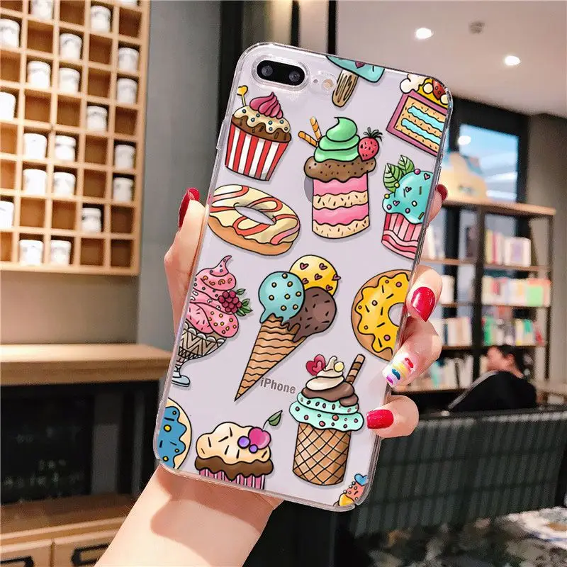 

Food Donut Ice Cream Custom Photo Soft Phone Case for iphone 12 11 Pro XS MAX XR 8 7 6 6S Plus X 5 5S SE