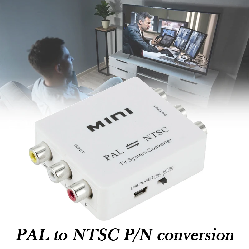 

PAL NTSC Bi-directionTV Video System Converter Switcher Adapter Male-Female PAL/NTSC Format Converter Composite Connection