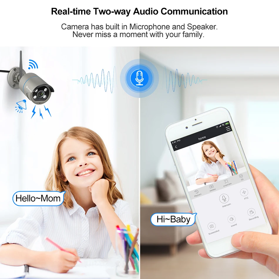 IP камера Techage беспроводная водонепроницаемая 1080P 2 МП WiFi|Система наблюдения| |