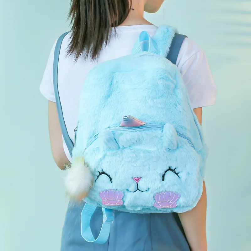 Cute Children Plush Unicorn Backpack Girls Cartoon Primary School Bags Book Capacity Bags Satchel Double Shoulder Backpack for K