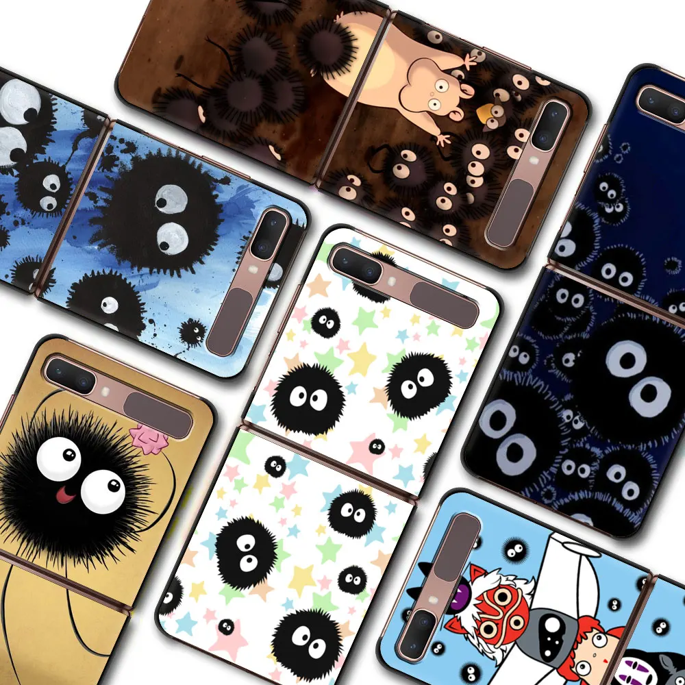 

Spirited Away Inspired Soot Sprites PC Phone Case for Samsung Z Flip 3 Hard Plastic Smart Case for Galaxy Z Flip 5G Cover Coque