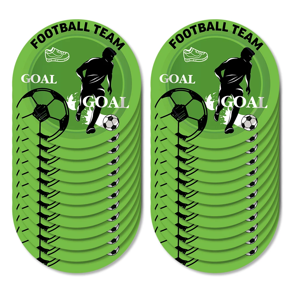 

24pcs Happy Birthday Football Sports Theme Dessert Plates Party Favor Baby Shower Party Decorations Disposable Footbal Tableware