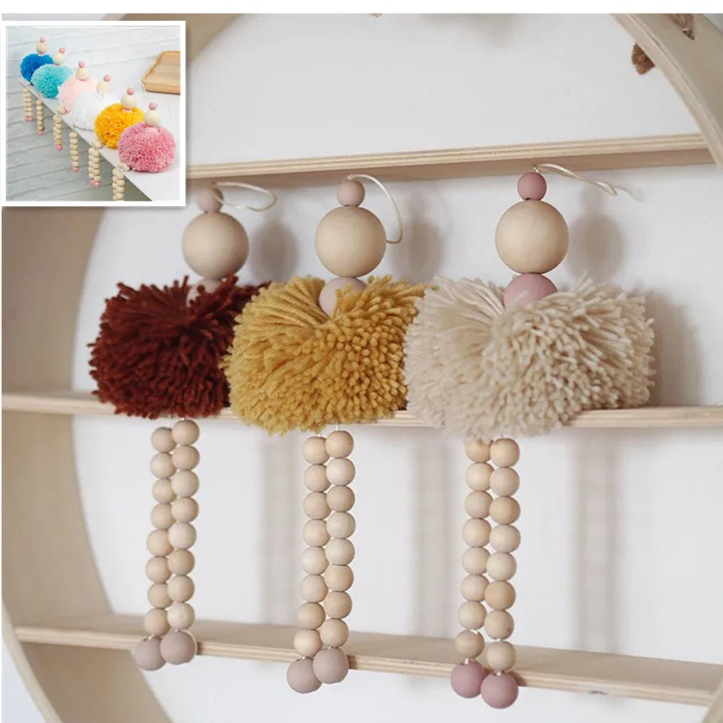 Скандинавский балет девочка украшение деревянные бусины орнамент танцор