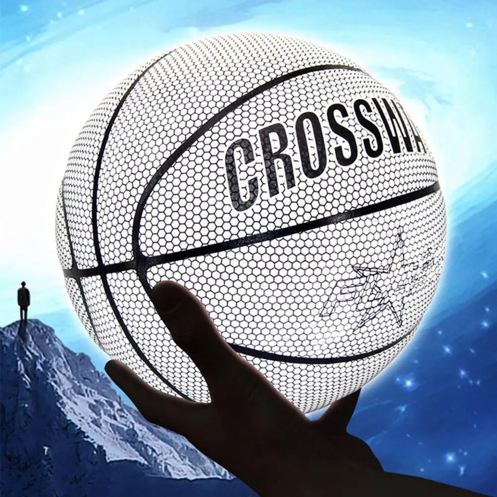 

Holographic Basketball Wear-Resistant Luminous For Night Sports Great Gift Personalized Glowing Basketball Reflective Basketball