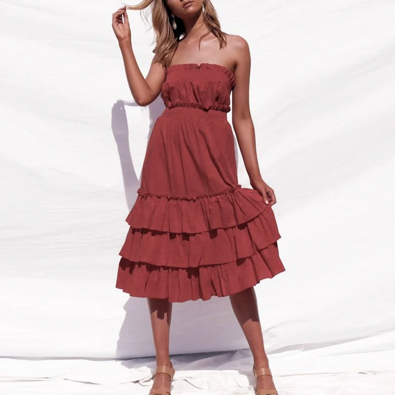 Женский костюм с юбкой-топом Fargeous длинная юбка оборками и высокой талией