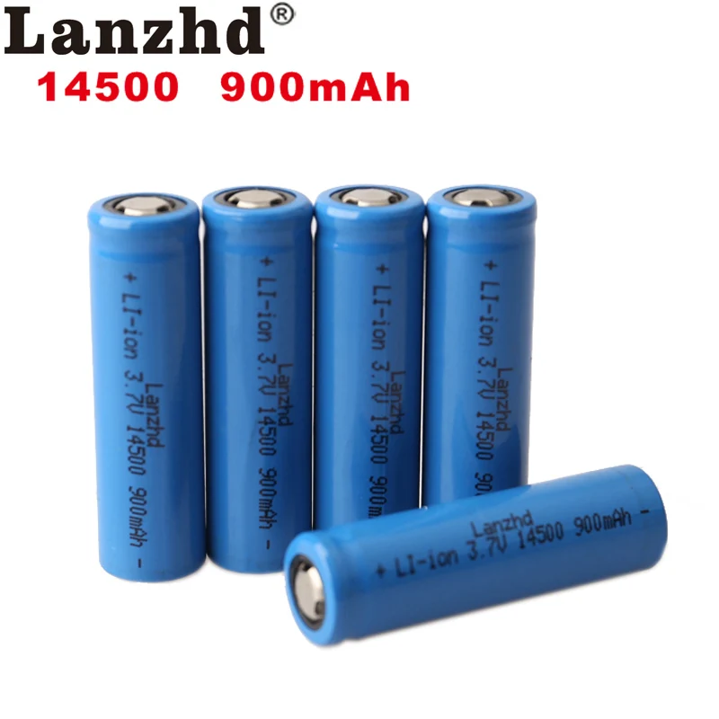 

10pcs 14500 900mAh 3.7V Li-ion Rechargeable Batteries AA Battery Lithium Li ion Cell for Led Flashlight Headlamps Torch Mouse