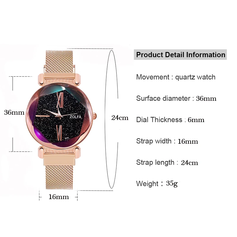 Новые женские изысканные часы с магнитной пряжкой звездное небо Роскошные