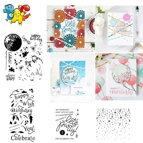 Прозрачные штампы на день рождения для скрапбукинга сделай сам/изготовления