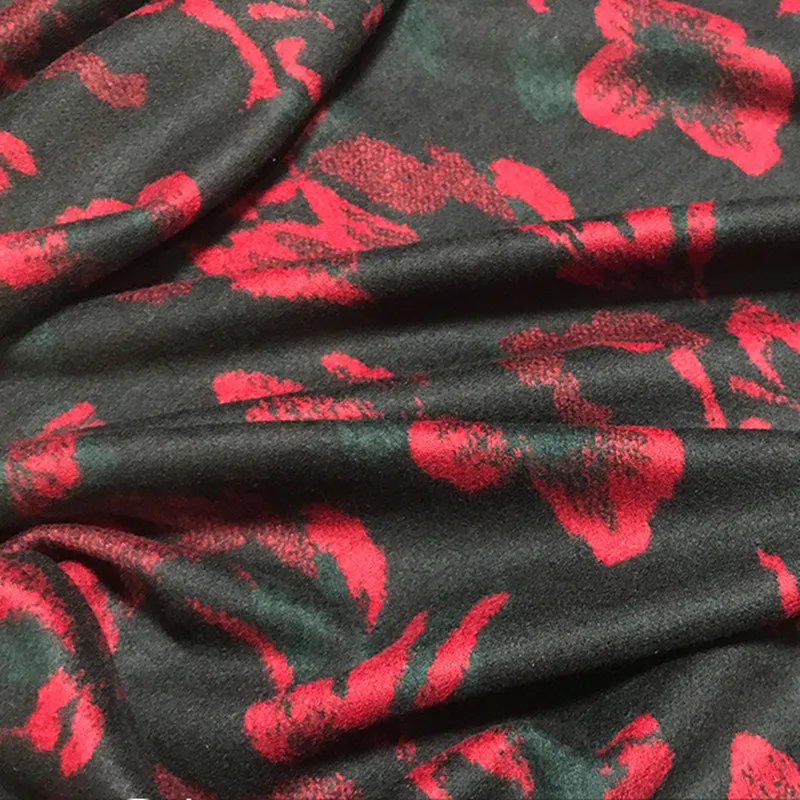 Небольшая Цветочная шерстяная жаккардовая ткань для платья женская вязаная
