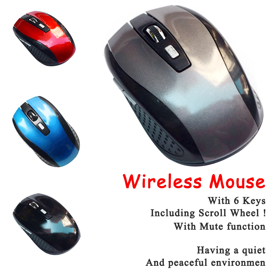 

USB 2.0 2.4GHz Wireless Optical Mouse/Mice With USB 2.0 Receiver for Desktop Laptop(without battery)