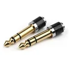 6,35 мм разъем для 3,5 мм аудио разъем адаптера переменного тока 3-полюсный выхлопной трубы из углеродного волокна для Динамик микшер усилитель с позолотой провод преобразователь для наушников