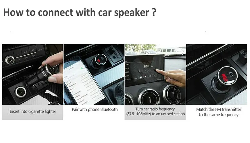 Tikigogo QC3.0 Quick Charge type-C 3 USB Автомобильное зарядное устройство Handsfree Bluetooth автомобильный комплект Google Assistant fm-передатчик автомобильный mp3-плеер