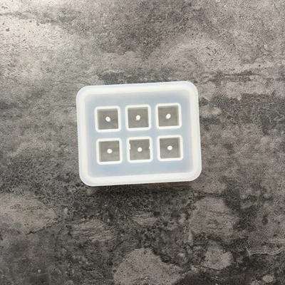 12mm square Popular6 стилей бусины квадратный шар 6 висячих отверстий DIY форма из эпоксидной смолы для ювелирных изделий формы смолы для ювелирных изделий - Цвет: 12mm square