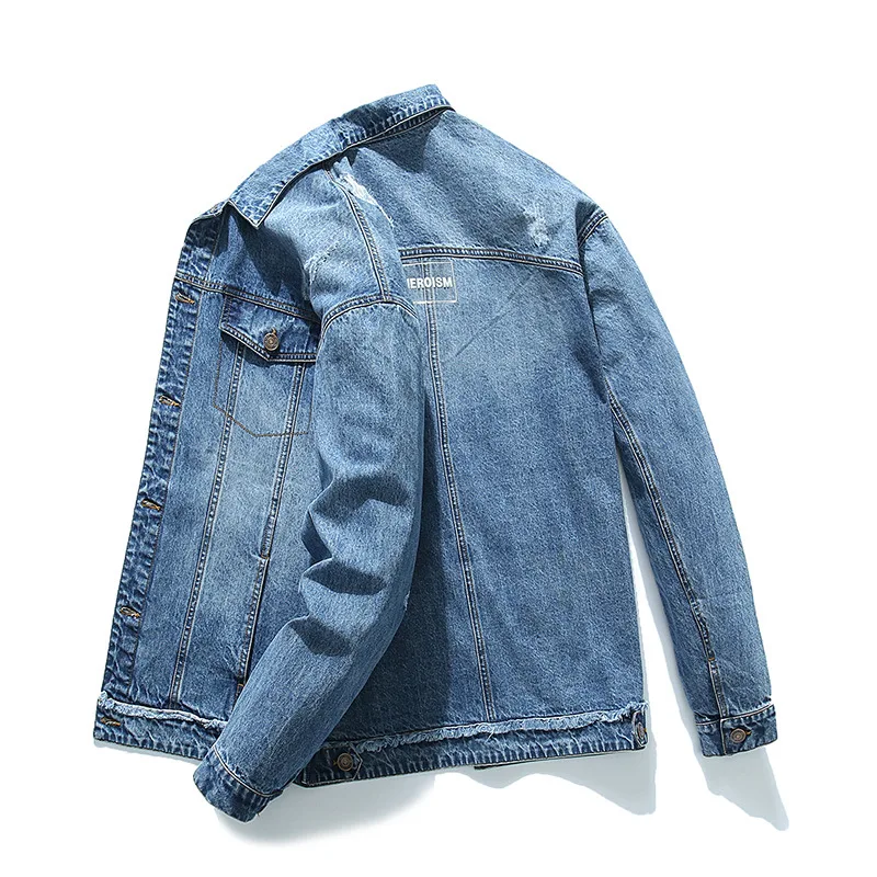 Куртка мужская джинсовая ковбойская хлопковая верхняя одежда уличный стиль