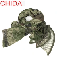russian yeger woodland camo tactical army knit cotton scarf hiking scarf sniper veil net 186cm 86cm hunting accessories