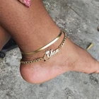 Браслет на ногу из нержавеющей стали для женщин, персонализированное имя, золотая цепочка для ног, Пляжная бижутерия, подарок для женщин, 2020, новые ювелирные изделия