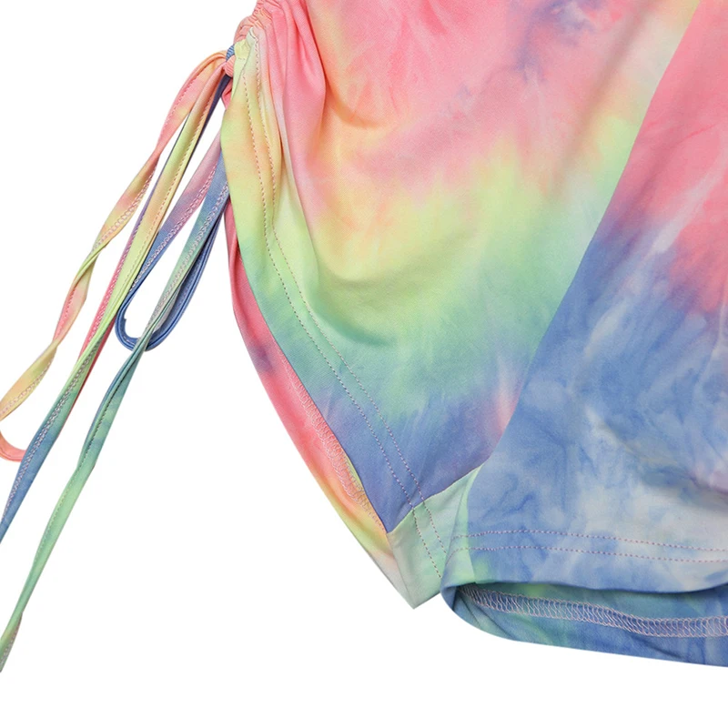 

High Waist Tie-dye Sweatpants 2020 New Summer Trend Fashion Pattern Summer Short Skinny Bottom Sexy Hot Shorts for Woman