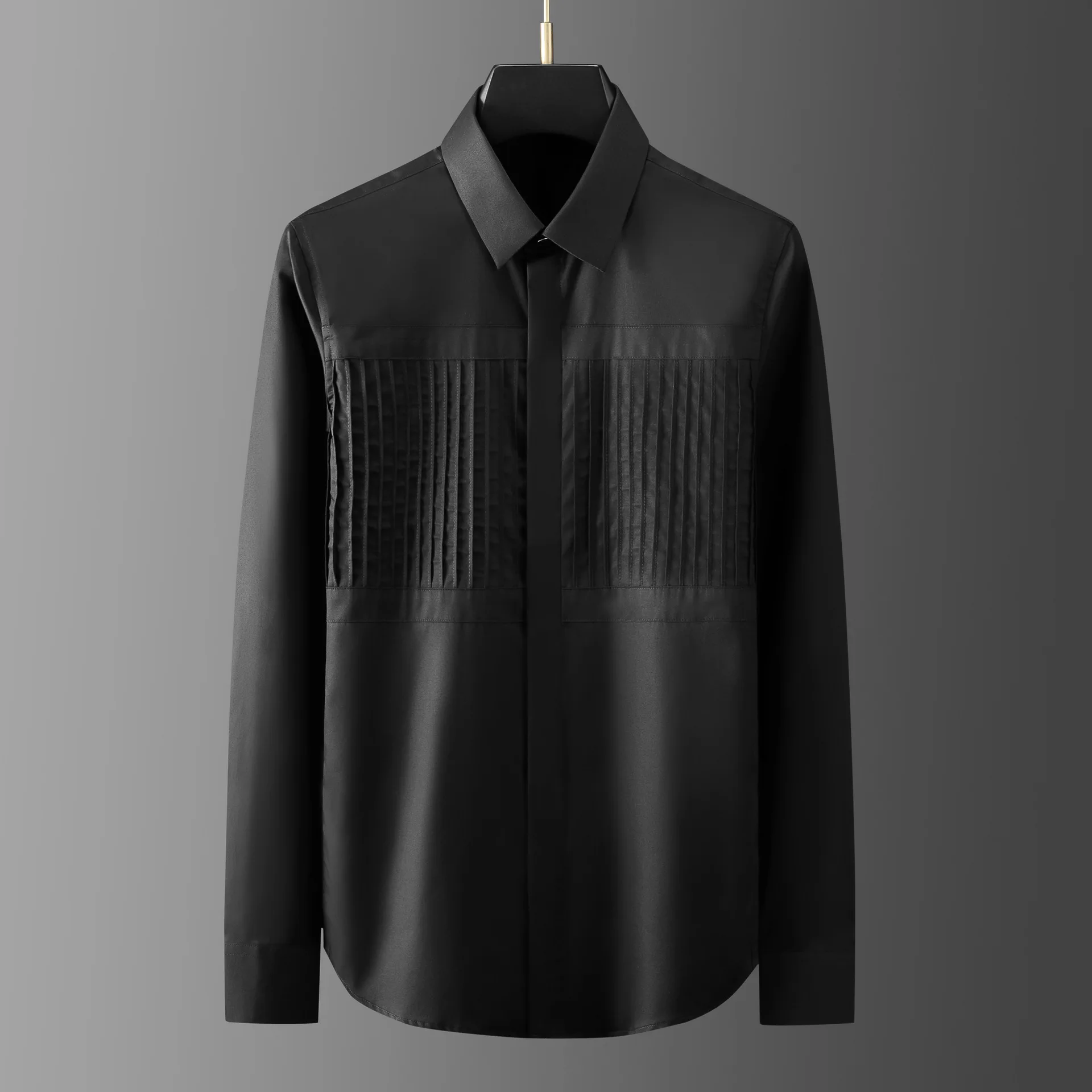 

Рубашка мужская приталенная с длинным рукавом, Повседневная блуза с начесом, модная сорочка для вечерние, черный цвет, белый цвет, 3xl