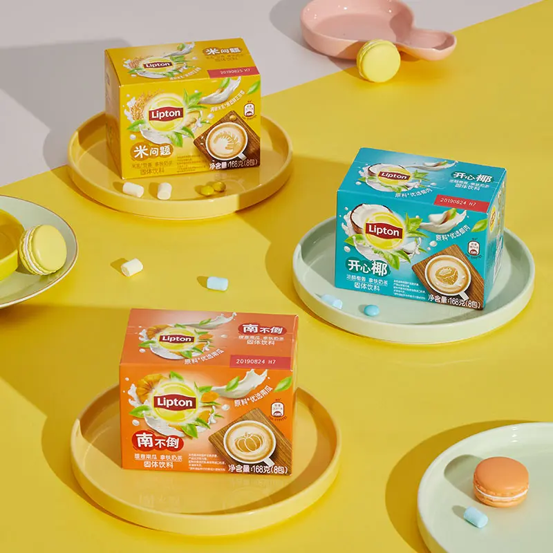 

Free shipping 168g/box Lipton new pumpkin latte milk tea bag brewing