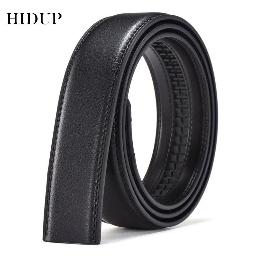 Автоматический мужской ремень HIDUP из натуральной кожи голубого цвета только без