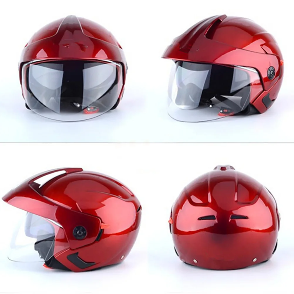 

Windproof Dual Visor Motorcycle Helmet Anti Fog Weather Resistant Fashion Safety Riding Accessories Half Open With Goggle