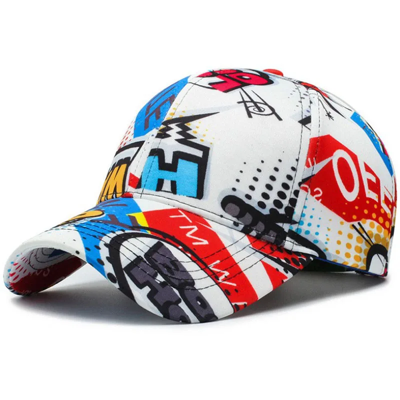 

New Baseball Cap Men Women Cotton Print Graffiti Hip Hop Hats Caps Snapback Cap Street style Skateboard Hat Outdoor Streetwear