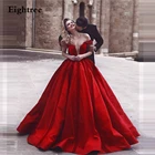 Элегантное винно-Красное Атласное длинное вечернее платье А-силуэта с открытыми плечами платье для выпускного вечера женские деловые платья