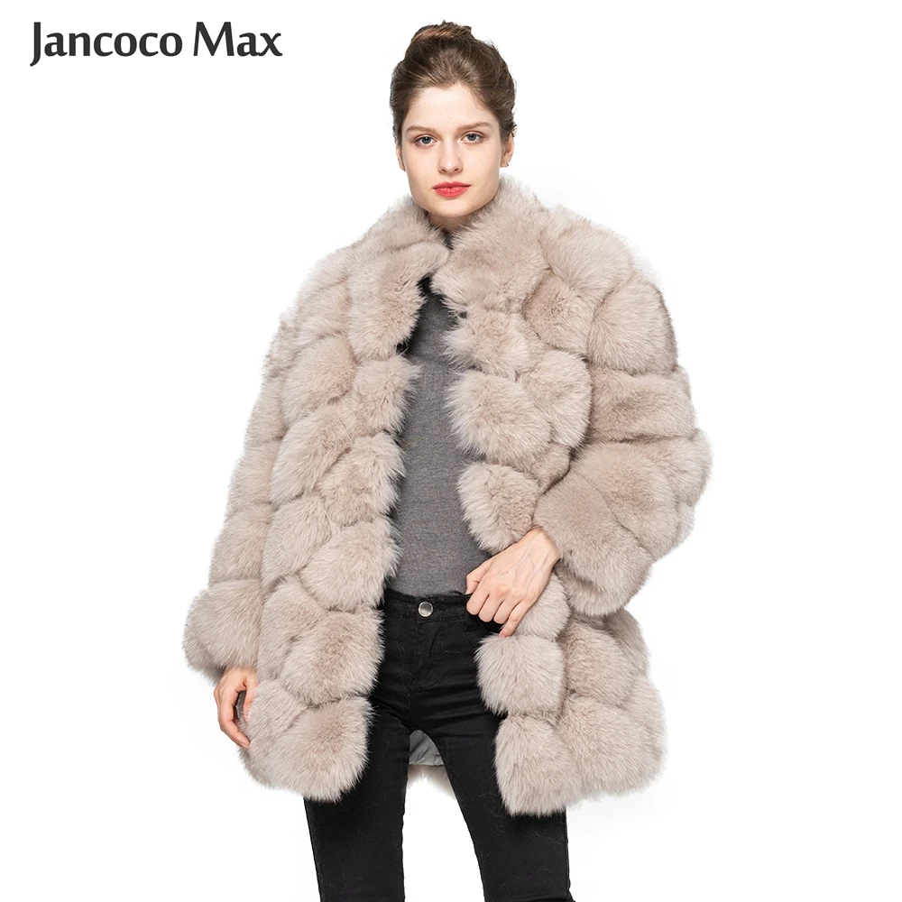 Новое поступление пальто из натурального Лисьего меха Модная стильная длинная