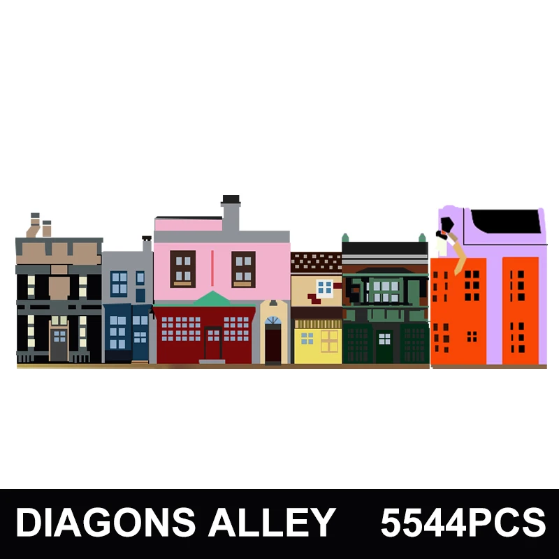 

Blocks 20007 Movie Series 5544PCS Magic Diagonal Alley Model 75978 Building Blocks Bricks Educational Toys Children Gifts