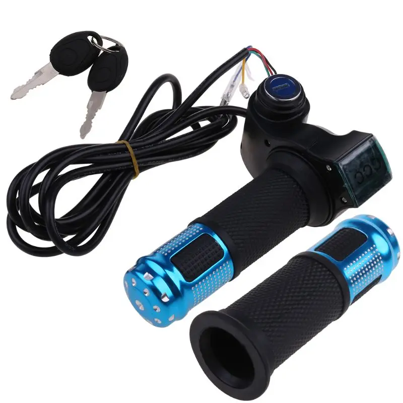 

P82B 24V / 36V / 48V / 60V / 72V Motorcycle Electric EBike Throttle Grip Scooter Handlebar LED Digital Meter