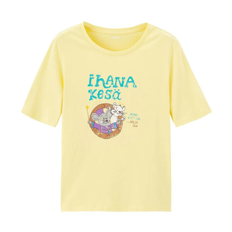 INMAN/Весенняя хлопковая свободная футболка с принтом животных Универсальная