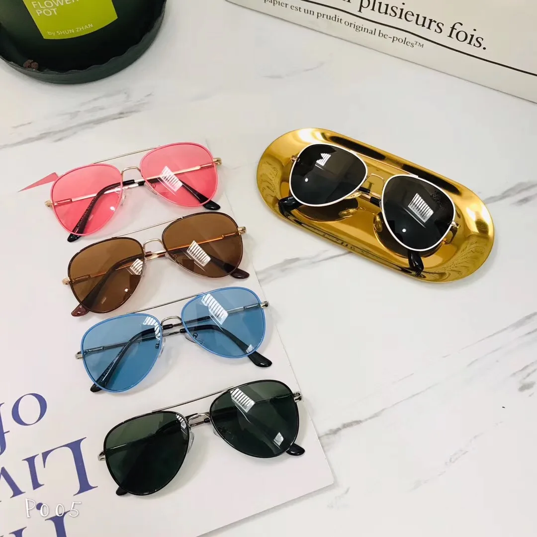 Детские солнцезащитные очки авиаторы 2020 зеркальные полимерные лягушки для