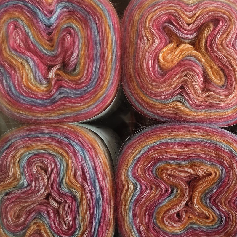 100 г/шар Радужная хлопчатобумажная градиентная Пряжа пряжа для торта вязания