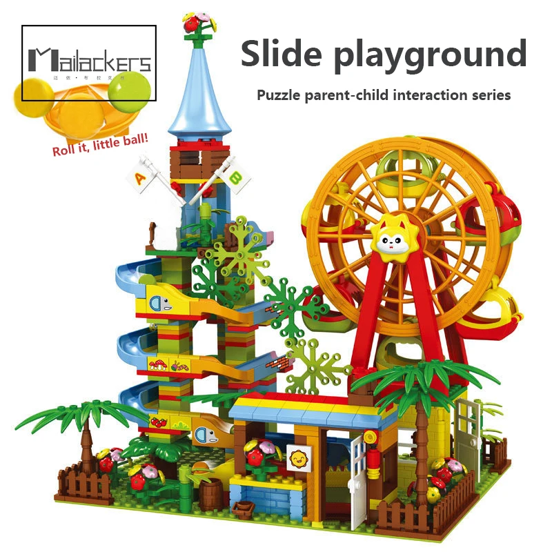 

Mailackers Friends Slide Playground Building Blocks DIY Ferris Wheel Bricks Classic Model Sets Toys For Children Birthday Gift
