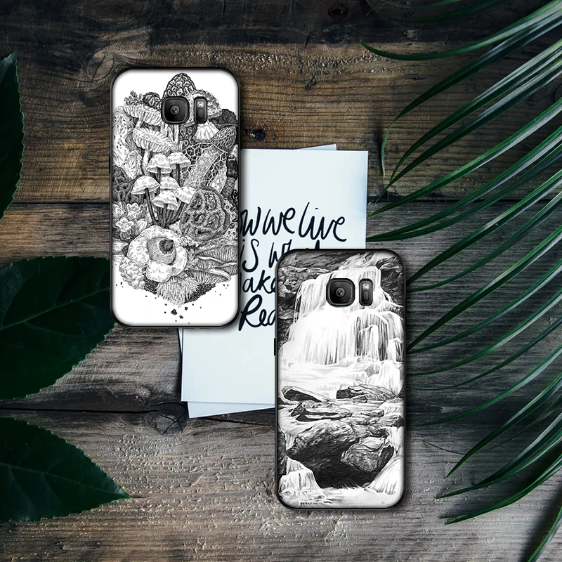 Эскиз пейзаж Мягкий силиконовый чехол для телефона samsung A3 4 5 6 Plus 7 8 910 20 30 40 50 60 70 2018