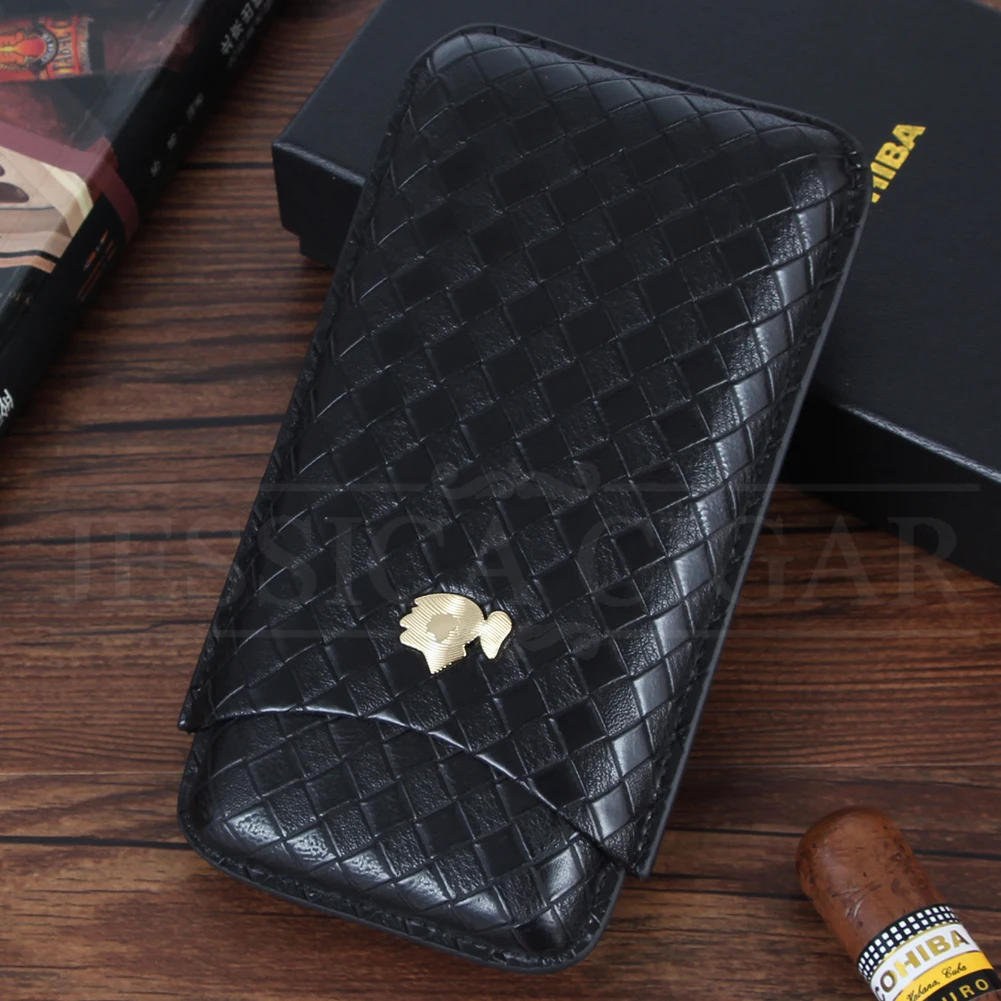 COHIBA Портативный кожаный чехол для сигар Humidor 3 подставка пробирок мини коробка