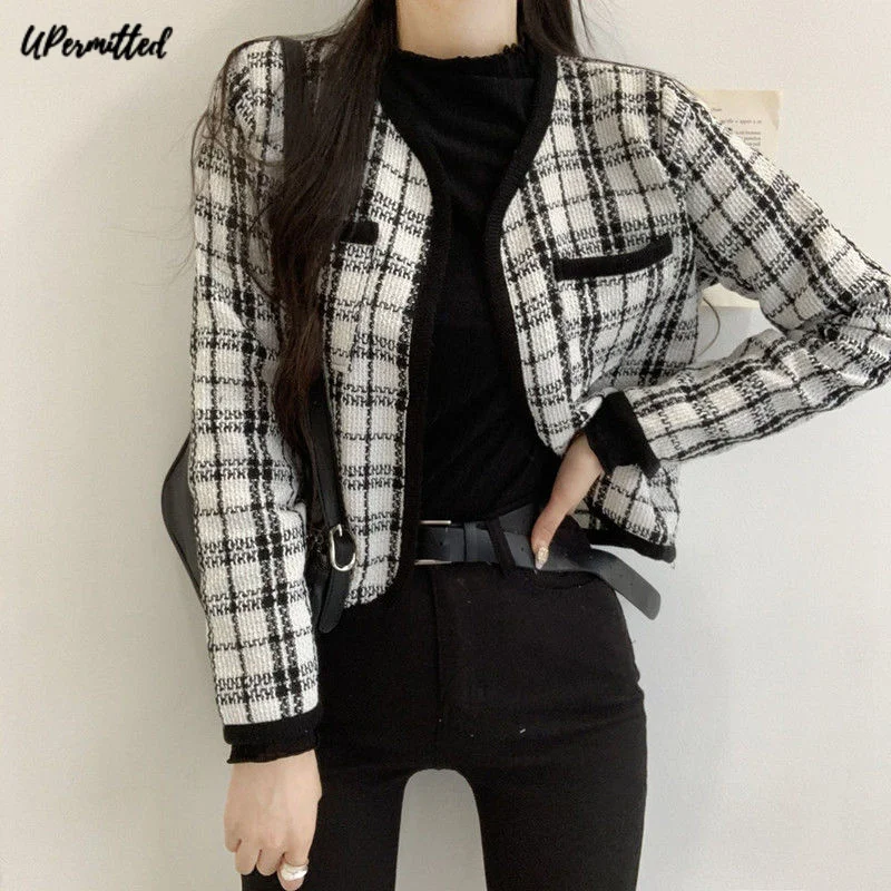 

2021 autumn Winter Women's New Trend Coats Fragrance Delicacy Style Short Cardigan Jackets Casual Slims Women Outwear Clothing