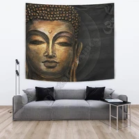 buddha head wall tapestry 3d printed tapestrying rectangular home decor wall hanging