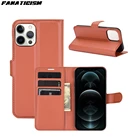 500 шт., кожаный чехол-кошелек с откидной крышкой для iphone 12 pro Max 12pro 12mini iphone12, без отпечатков пальцев, Магнитная задняя крышка