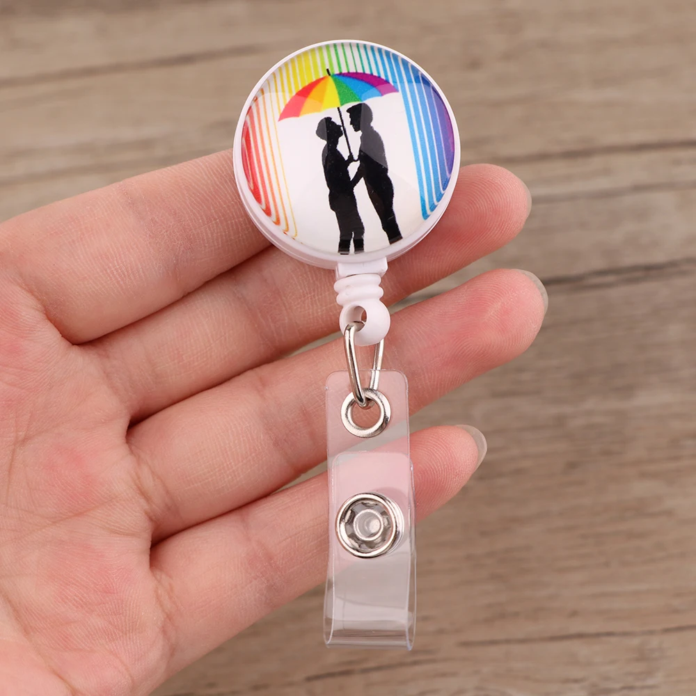 

JF783 Rainbow High Quality Cartoon Retractable Nurse Badge Holder Lovely Doctor Students ID Card Holder