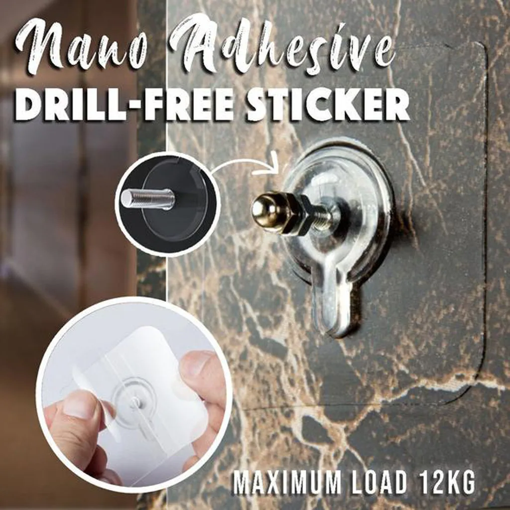 

6pcs Nail Free Wall Hook Screw Adhesive Non-Trace No Drilling For Bathroom Kitchen Living Room Non-Trace Stick Towel Organizer