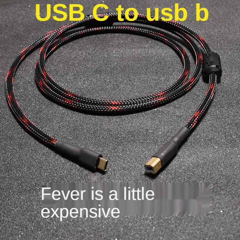 Hi-Fi Щепка покрытием кабель-Переходник USB C на B кабеля Тип к кабель аудиоданных 5N