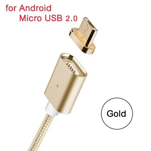CANDYEIC Магнитный Дата-кабель Micro USB для Android LG G3 4 K10 Nexus 4 5 5X6, магнитное зарядное устройство для huawei P7 P8 Mate8 Honor 4c - Цвет: Gold Micro Cable