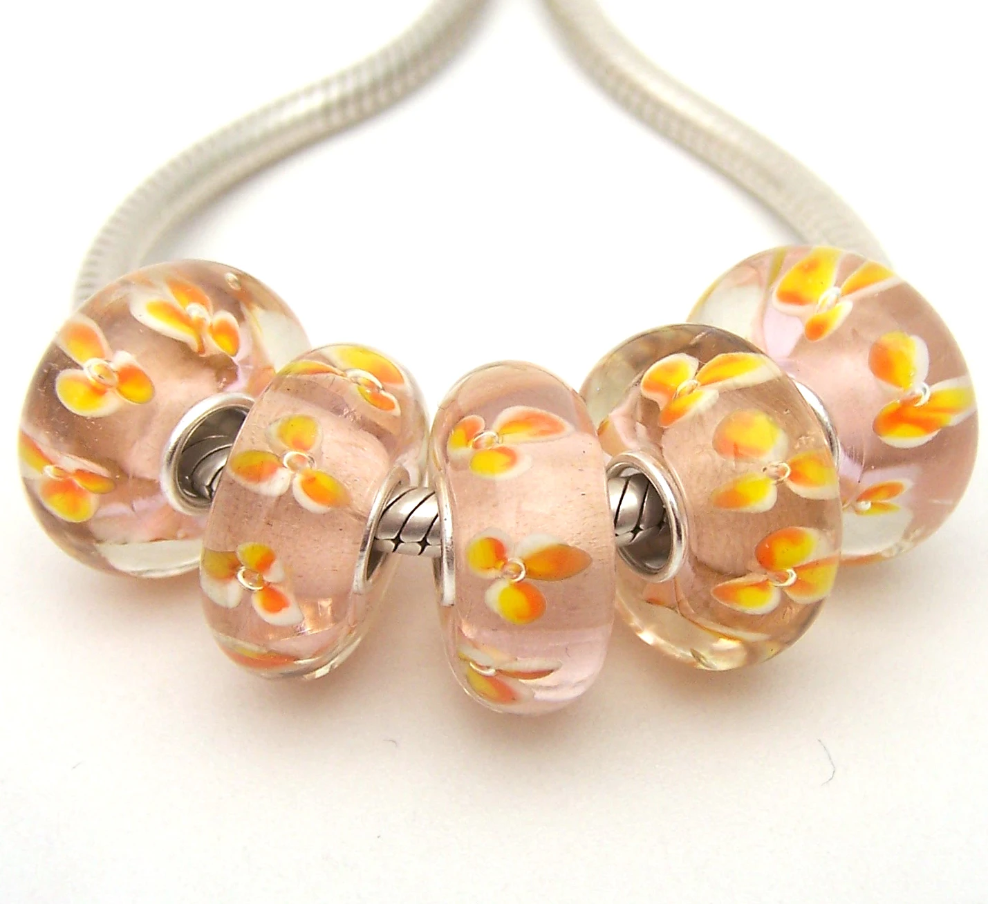 Бусины из серебра 100% пробы с муранским стеклом|Бусины| |