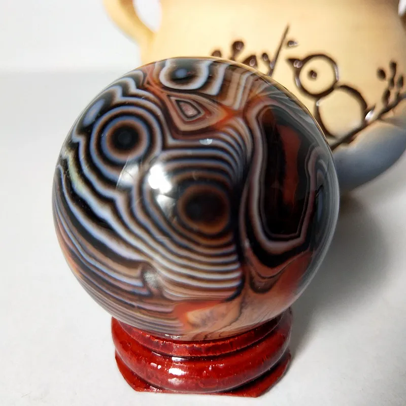35-40mm Natural silk agate balPalm playing with palm court stonel home decorated chakra healing crystal | Дом и сад