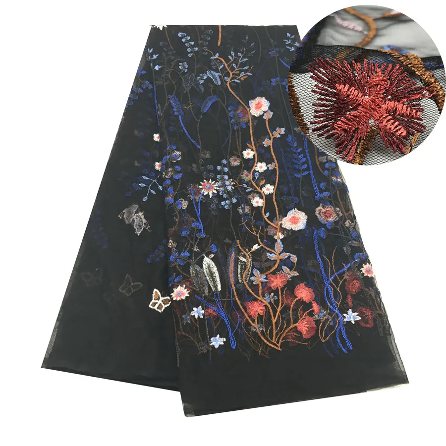 Французская кружевная ткань высокое качество тюль сетчатая 5 ярдов вышивка в