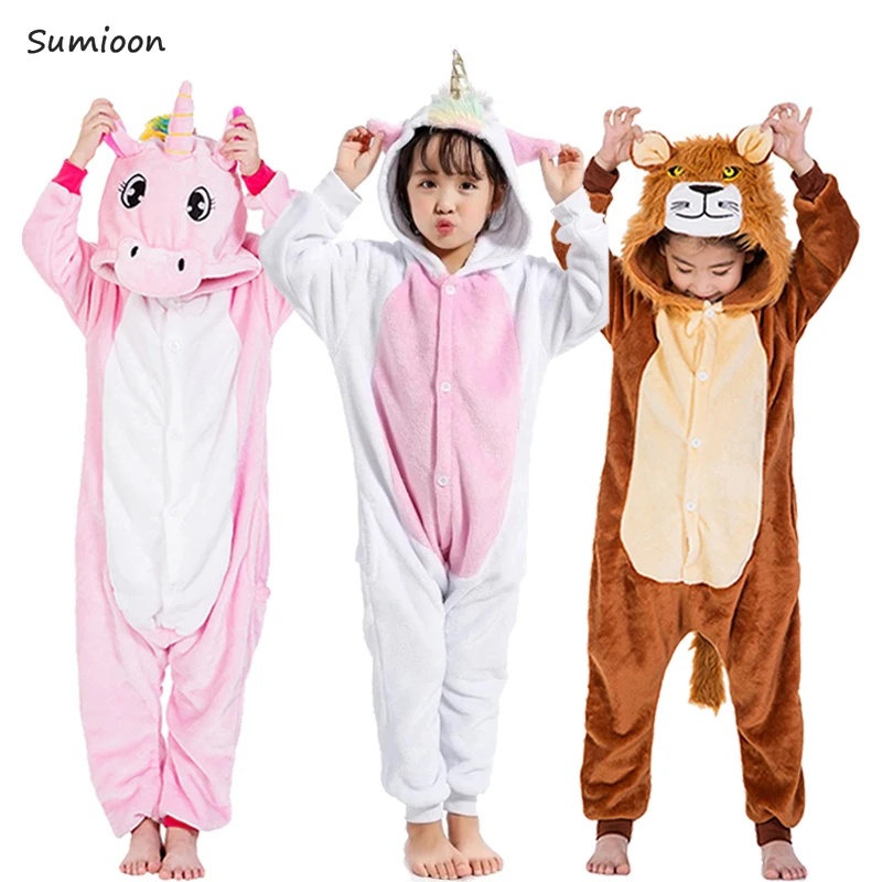 Новое Детское платье в форме единорога Пижама кигуруми пижамы для мальчиков и