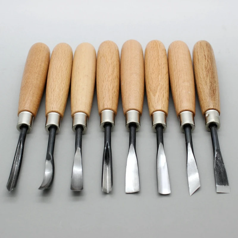 8Pcs Hand Wood Carving Knife Tools Chip Detail Chisel Set Tool For Woodworking | Инструменты